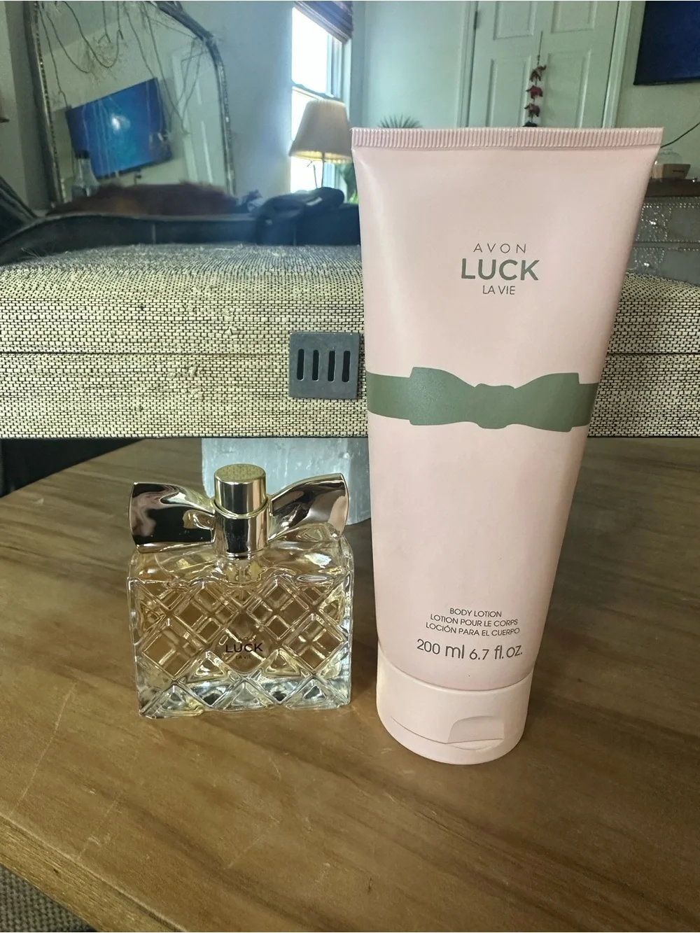 Avon Luck La Vie perfume Body Lotion used 1.7oz 6.7oz - Picture 2 of 3